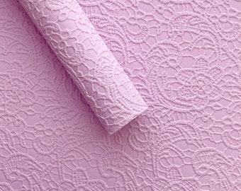 Lavender lace faux leather - Lace faux leather - Lavender faux leather - Lavender vegan leather - Lace marine vinyl - Faux leather sheet