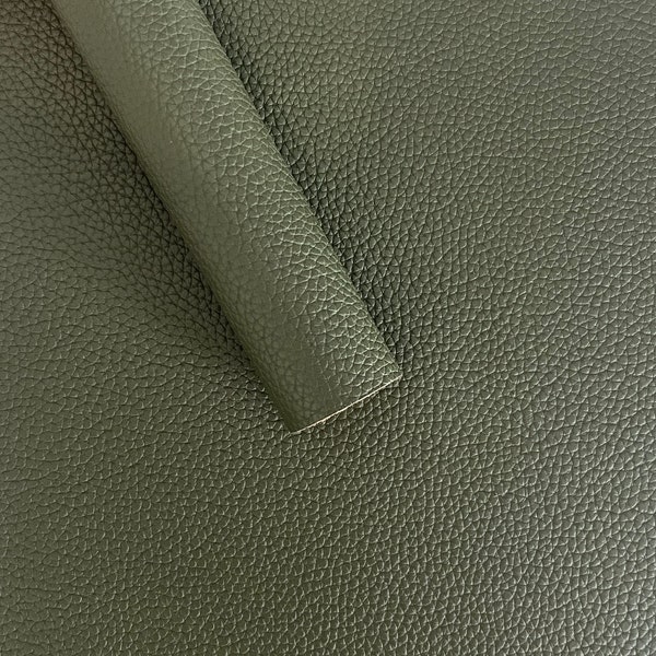 Faux leather sheet - Army green faux leather - Faux leather vinyl - Green marine vinyl - Vegan leather - Faux leather glitter - Marine vinyl