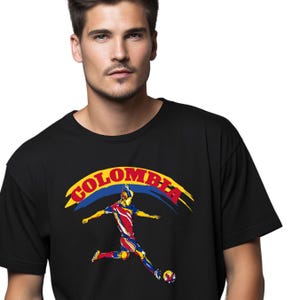 Colombian Soccer Star Tee | Yellow, Blue, Red | Vintage Vibe | Football Fan | Colombia Soccer Jersey | Colombian Player | Win Colombia