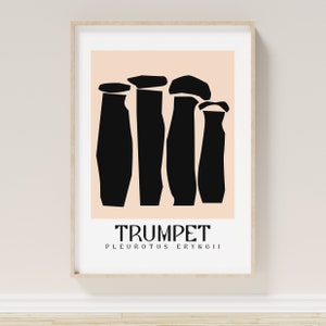 Trumpet Mushroom Wall Decor, Fungi Art, Instant Digital Download Print Poster at Home