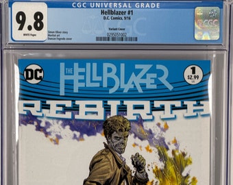 HELLBLAZER Rebirth Comic Issue #1 Variant. High-Grade 9.8 Cgc. Duncan Fegredo Cover. Simon Oliver, Writer. John Constantine Story.