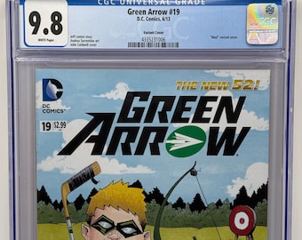 GREEN ARROW #19 New 52! Rare ‘Mad’ Variant Cover Special Edition. High-Grade 9.8 Cgc Slab. Collectible DC Comic Book