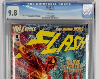 DC Comics: FLASH #5 High-Grade 9.8 Cgc. Francis Manapul Cover w/ Brian Buccelato  Writer. The New 52 Story