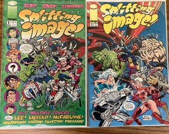 SPLITTING IMAGE Comic Books 1 & 2. Humor Spoof Story. Collectible Quality. Image Comic Books. Very Nice!