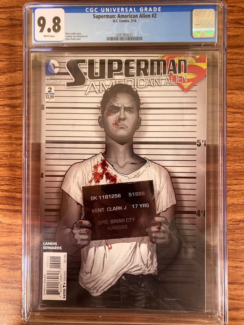 SUPERMAN: American Alien CGC Graded Comic Books. Choose from 1-7 w/ Variant Covers etc. High Grade Collectible Choose from Dropdown Menu. #2 Regular Cover 9.8