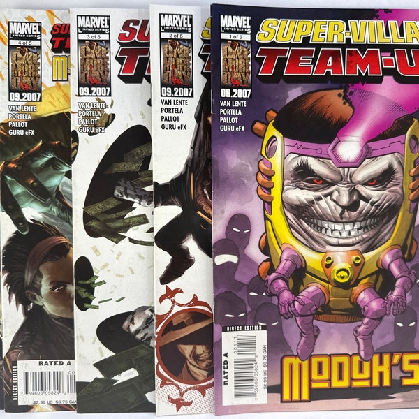 Marvel Super-Villain Team-up. Comic Book Set. Numbers 1-5 Series Set. Adventure Superhero Villain Action. Good Reads
