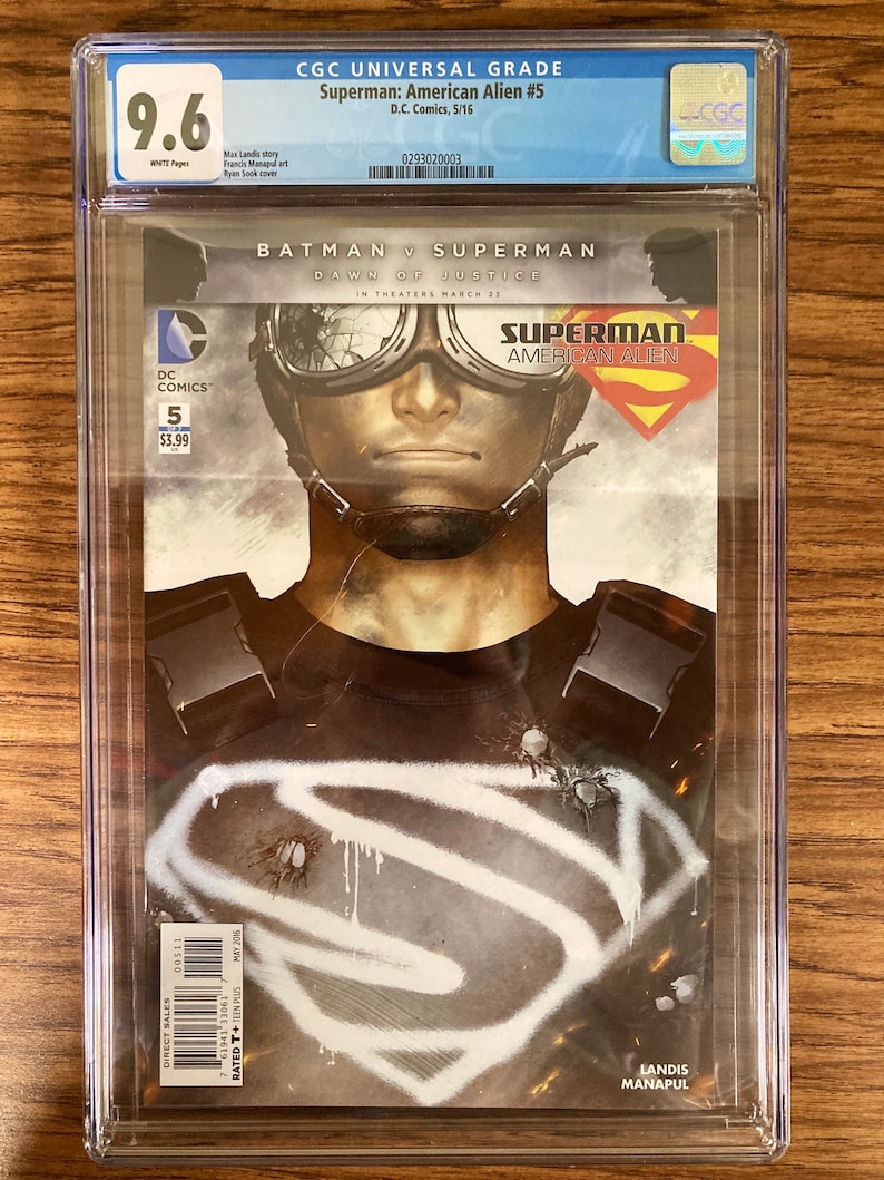 SUPERMAN: American Alien CGC Graded Comic Books. Choose from 1-7 w/ Variant Covers etc. High Grade Collectible Choose from Dropdown Menu. #5 Regular Cover 9.6