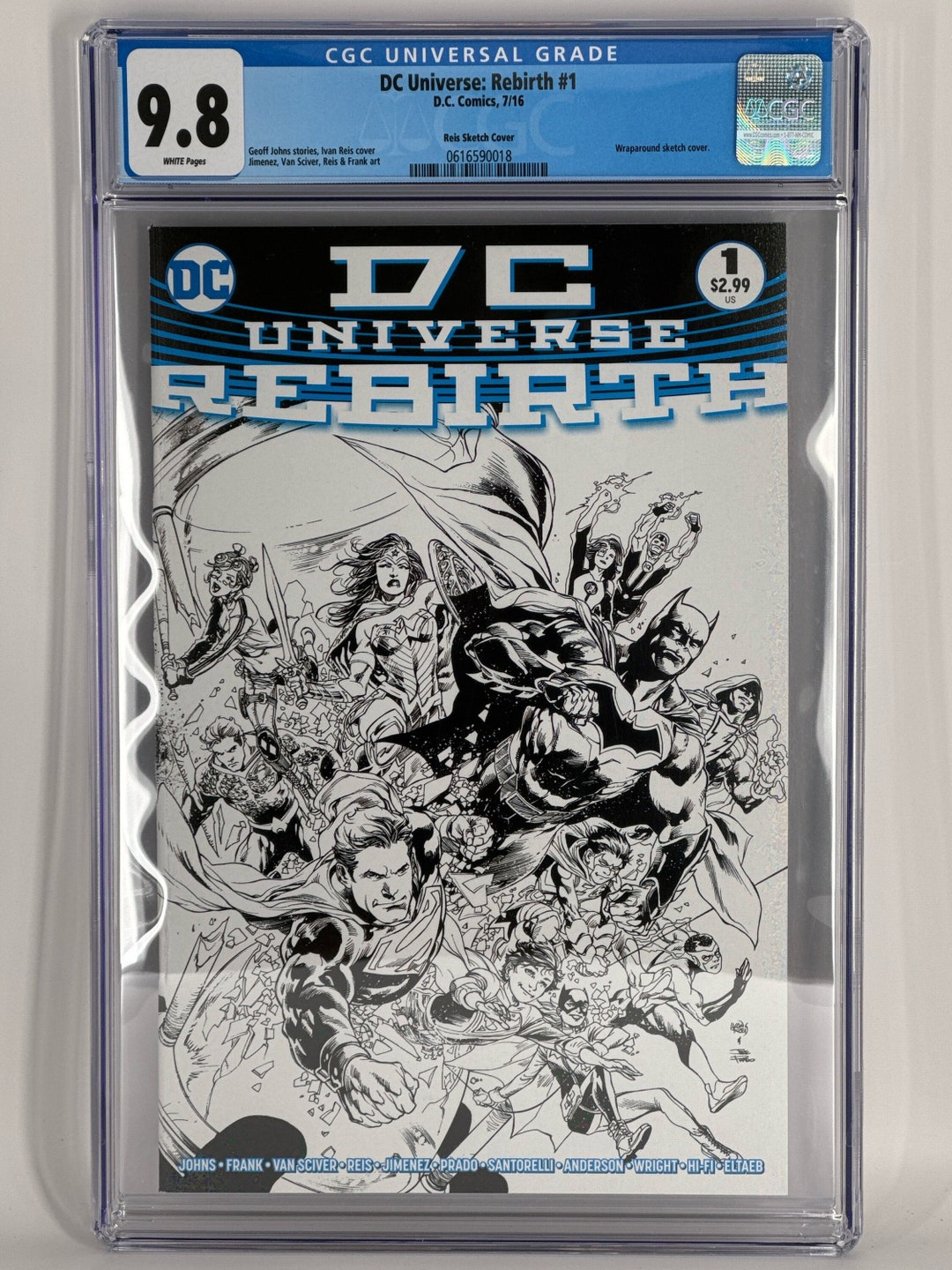 DC Universe Rebirth #1: Reis Sketch Cover, CGC 9.8 - Etsy