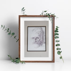 Portrait Drawing Gift Digital Print Home Decor Instant Download Art Dark Academia Wall Art Light Academia Decor Gift for Him Gift for Her
