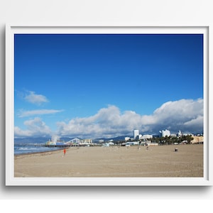 Santa Monica Beach Printable Beautiful Nature Photography Santa Monica Pier Photo California Coast Home Decor Family Photo Instant Download