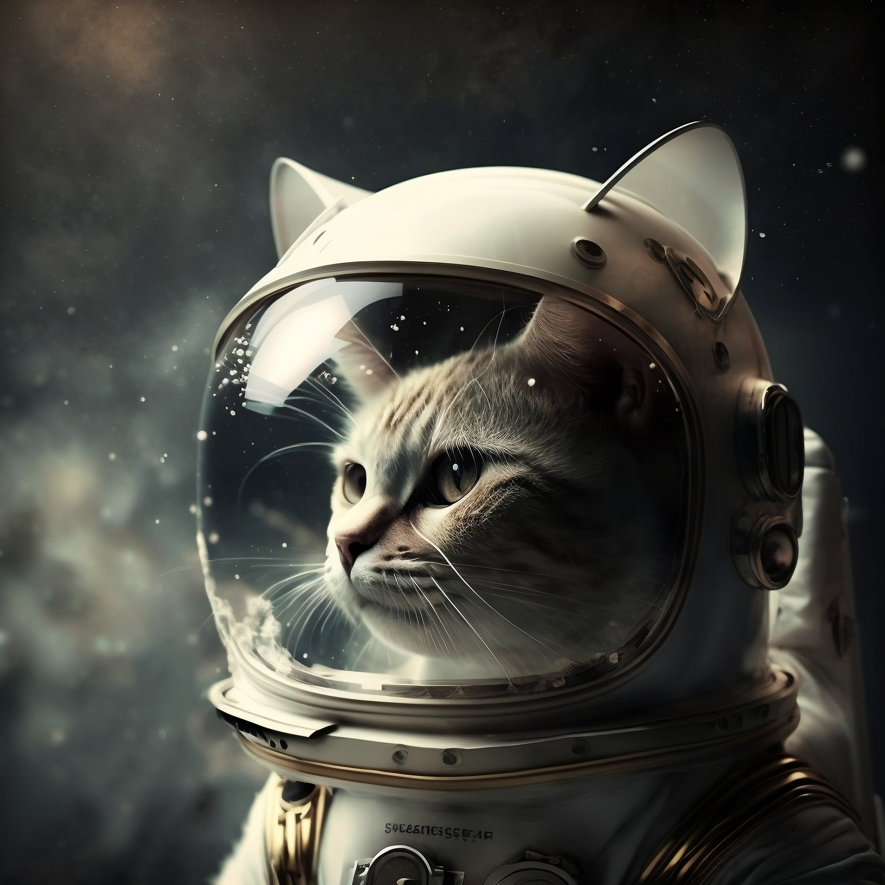 Astronaut Cat in Cat Ear Space Suit Etsy