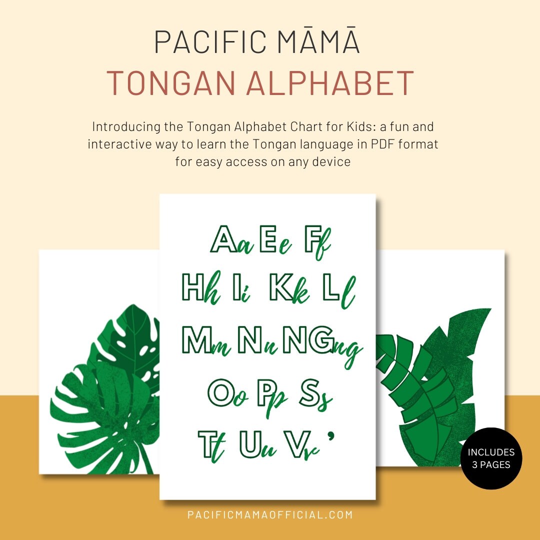 Tongan Alphabet Poster Digital Print Bring the Beauty of Polynesian Art to Your Home Etsy