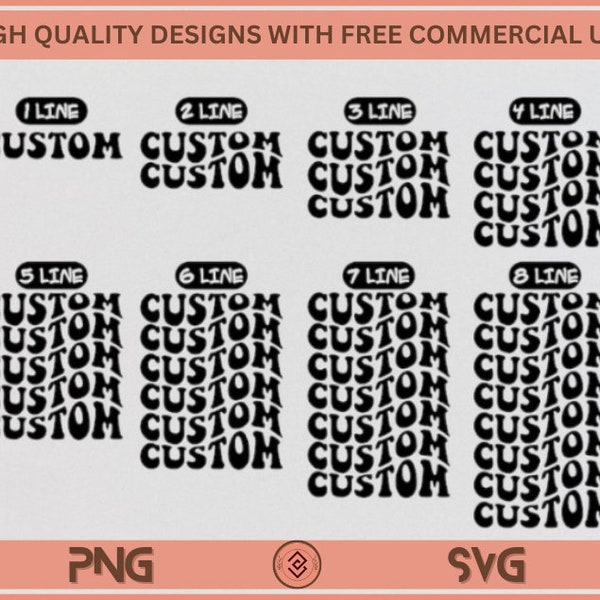 Custom Wavy Png, Custom Wavy Stacked SVG, Custom Wavy Letters SVG, Customized Retro Wavy Text Svg, Custom Groovy SVG, Custom T-shirt Design