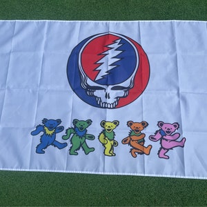 Grateful Dead Steal your face and Bears Flag