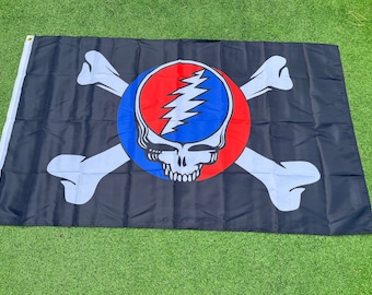 Grateful Dead Skull and Bones Flag
