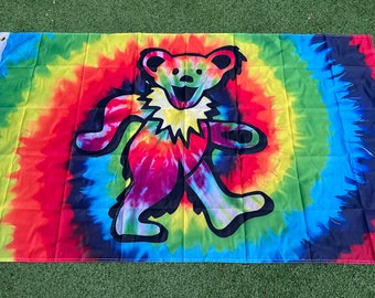 Tie Dye Dead Bear Flagge