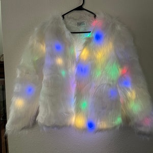 White Faux Fur light up jacket