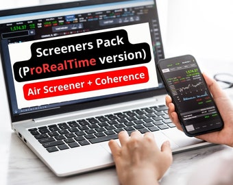 ProRealTime Pro Screener Pack contenant 2 filtres pour trouver les meilleures actions à négocier - les actions à fort momentum - trouver les meilleures actions à la mode