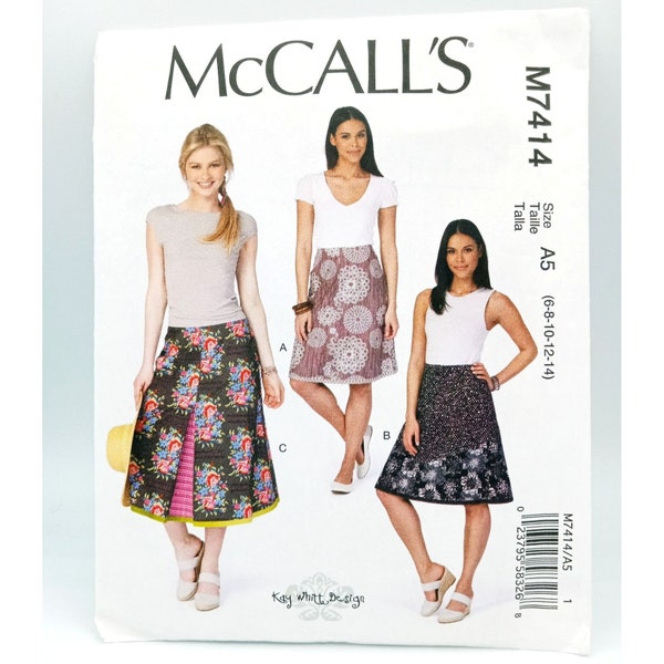 McCalls Pattern M7414 A5 Sz 6-14 Misses Semi Fitted Skirt Kay Whitt Design Uncut
