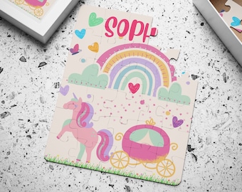 Rompecabezas con nombre personalizado, regalo de cumpleaños infantil personalizado, 30 piezas