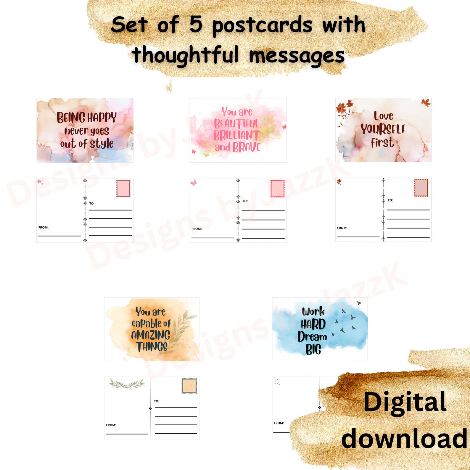 Postcards With Thoughtful Messages, Printable Postcards With