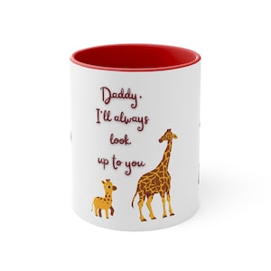 Father&#39;s day Mug, A perfect gift on Father&#39;s day from children, Special Mug for Dad, Mug with a cute Dad and Baby Giraffe design