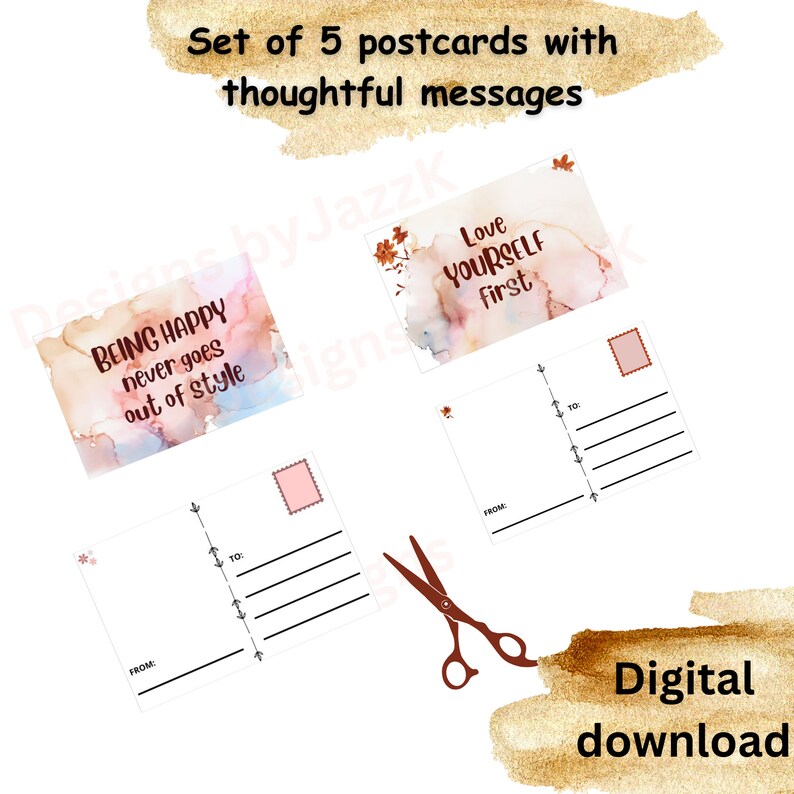 Postcards With Thoughtful Messages, Printable Postcards With