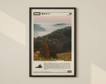 Virginia Poster | Virginia Print | Virginia Wall Art | Virginia Decor | Virginia Photo | Virginia Travel | Virginia Map | Virginia State