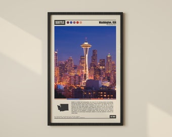 Seattle Poster | Seattle Print | Seattle Wall Art | Seattle Decor | Seattle Photo | Seattle Travel | Seattle Map | Seattle Skyline | Seattle