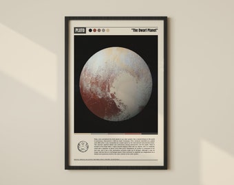 Pluto Poster, Pluto Print, Pluto Wall Art, Pluto Digital Download, Pluto Wall Decor, Pluto Planet Poster, Planets Poster, Planets Printable