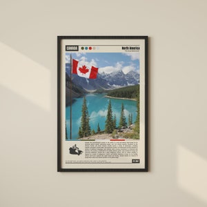 Canada-poster | Canadese afdruk | Canadese muurkunst | Decoratie Canada | Foto Canada | Reizen Canada | Kaart Canada | Bergen Canada | Canadese kunst