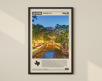 Póster de San Antonio / Impresión de San Antonio / Arte mural de San Antonio / Decoración de San Antonio / Fotografía de San Antonio / Viajes de San Antonio / Mapa de San Antonio