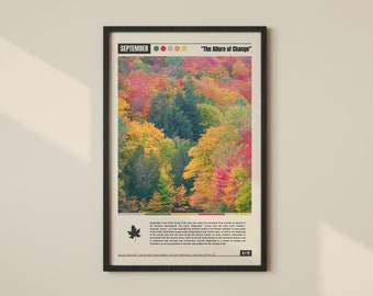 September Druck, September Poster, September Digitaler Download, September Wandkunst, September Reiseposter, September Foto, September Dekor