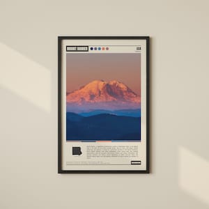 Mount Rainier Poster, Mount Rainier Wall Art, Digital Oil Paint, Mount Rainier Print, Mount Rainier Photo, Mount Rainier Decor, Washington