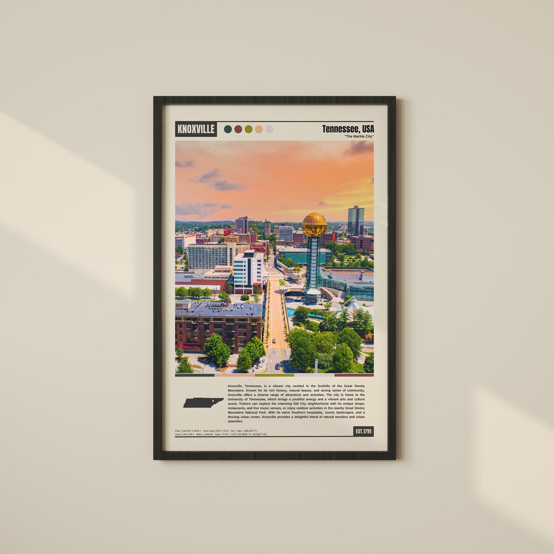 Knoxville Poster Knoxville Print Knoxville Wall Art Knoxville Decor