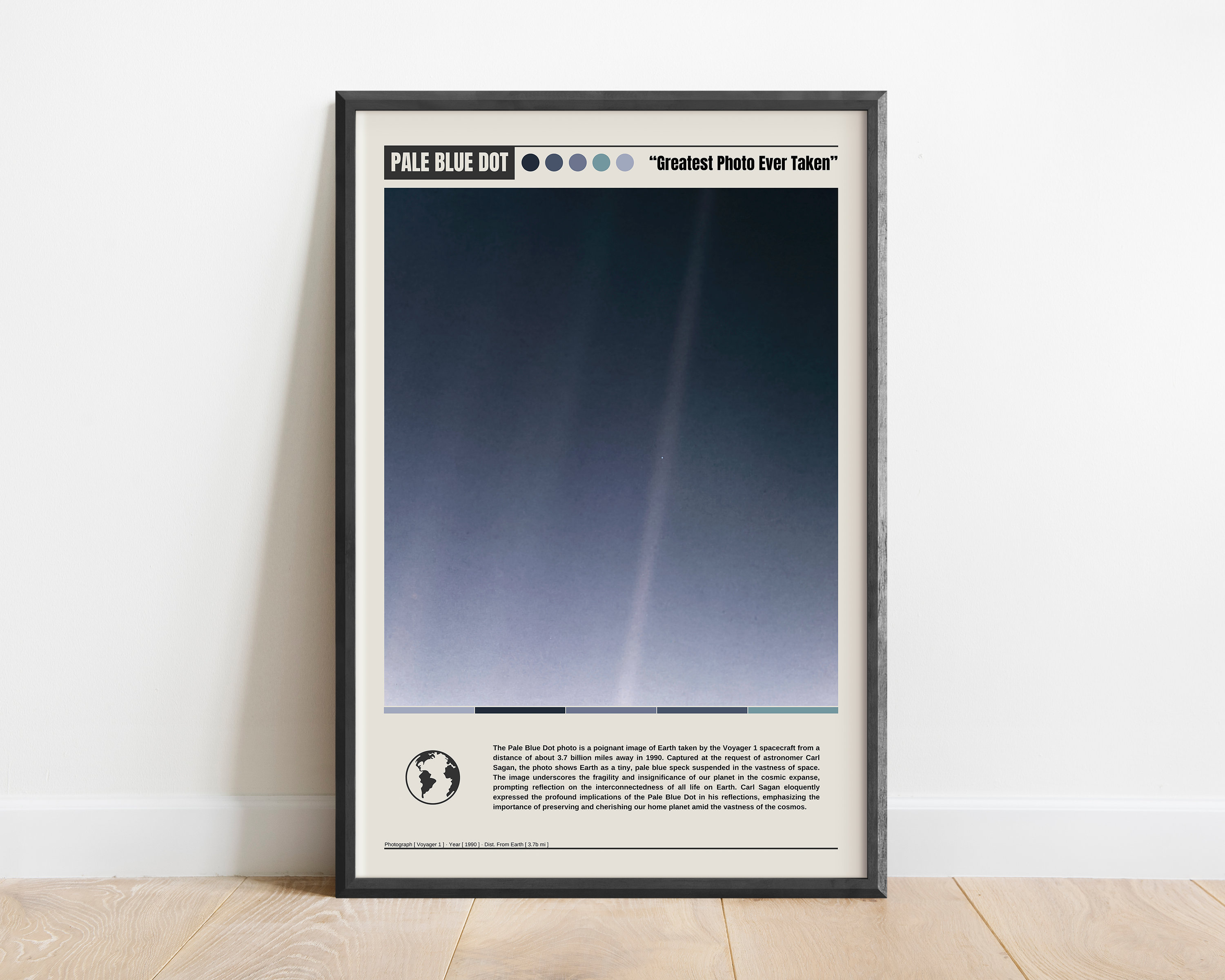 Pale Blue Dot Poster Pale Blue Dot Print Pale Blue Dot Wall Art Pale