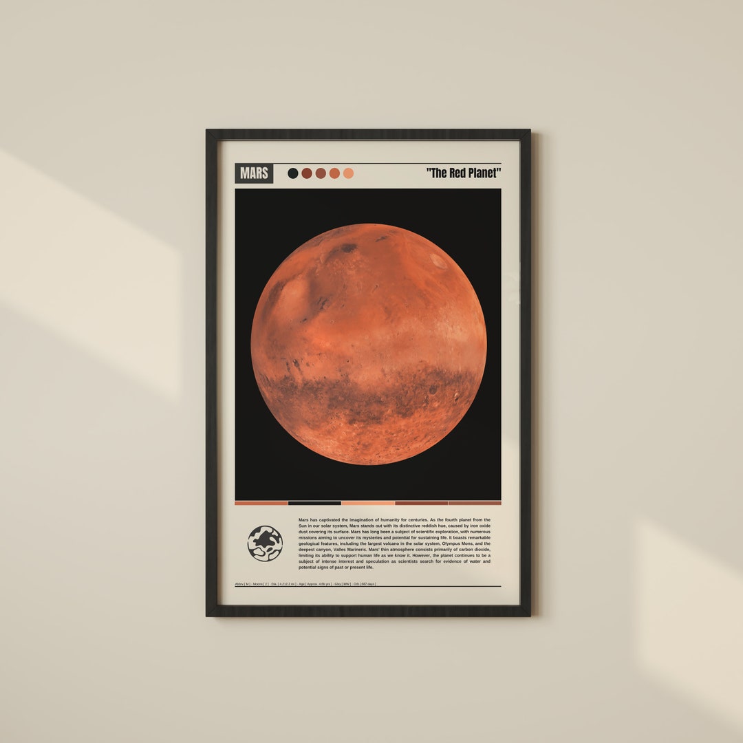 Mars Poster Mars Print Mars Wall Art Mars Decor Mars Photo Mars Art Mars Photography Mars