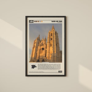 Leon Poster, Leon Wall Art, Digital Oil Paint, Leon Print, Leon Photo, Leon Poster Print, Leon Wall Decor, Leon Spain Poster, Spain Poster