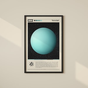 Póster de Urano, Impresión de Urano, Arte mural de Urano, Pintura al óleo digital de Urano, Impresión de póster de Urano, Decoración de Urano, Póster imprimible del planeta