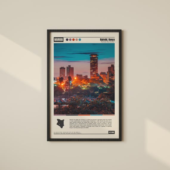 Nairobi Poster | Nairobi Print | Nairobi Wall Art | Nairobi Decor | Nairobi Photo | Nairobi Travel | Nairobi Map | Nairobi Skyline | Kenya