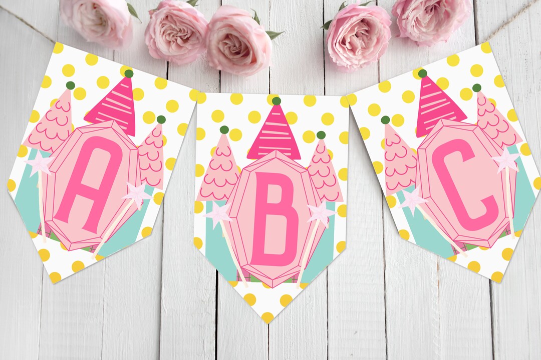 PRINCESS PARTY BANNER Printable Full Alphabet Pennants for Birthday ...