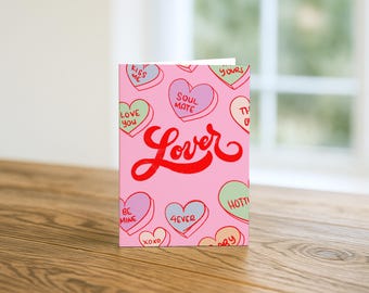 Candy Heart Valentine's Day Card – Modern Love Card