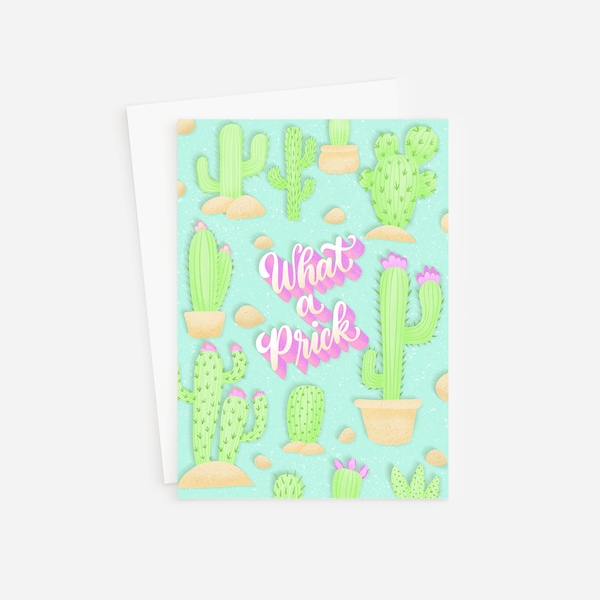 What a Prick Divorce Card, Breakup Card For Her, Friend Divorce Gift, Thinking Of You or Sympathy Cards, Divorced Gifts For Her, Cactus Card