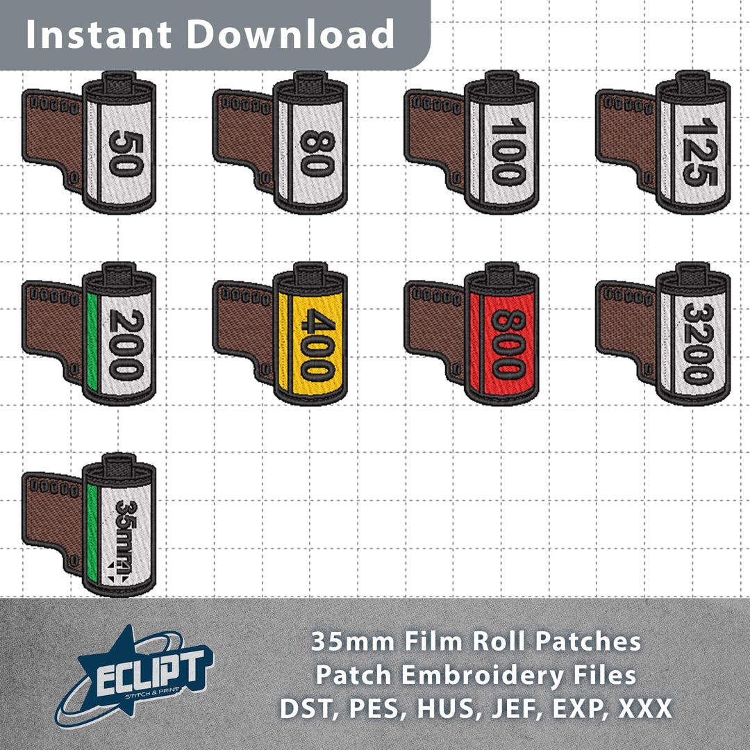 35mm Film Patch Embroidery Files - Etsy
