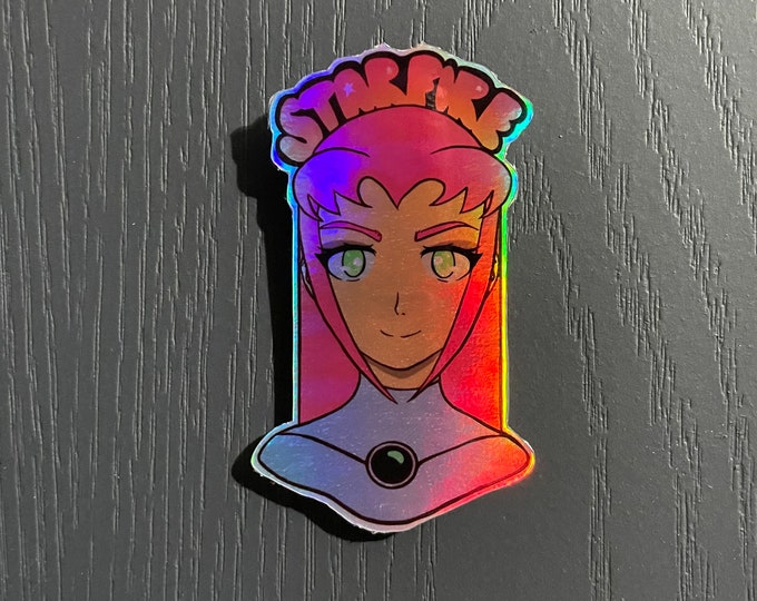 Teen Titans Starfire Holographic Sticker - Etsy