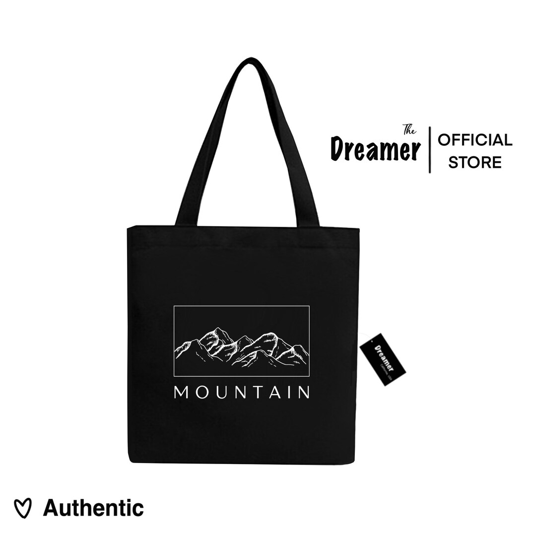 Mountain Canvas Tote Bag Cute Tote Bag Canvas Tote Bag Etsy