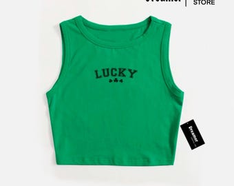 St Patrick day crop top, crop top, green crop top, lucky crop top, shamrock St Patrick crop top, shamrock crop top, st Patrick outfit