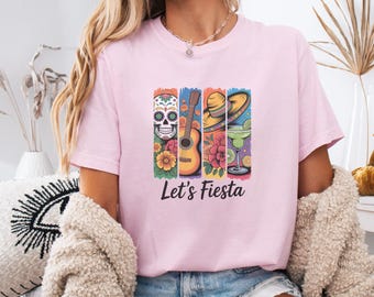 Let's Fiesta Graphic T-Shirt, Casual Summer Vibes Tee, Vacation Shirt
