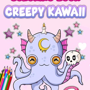 Creepy Kawaii Coloring Book: 20 Printable Pages (PDF)