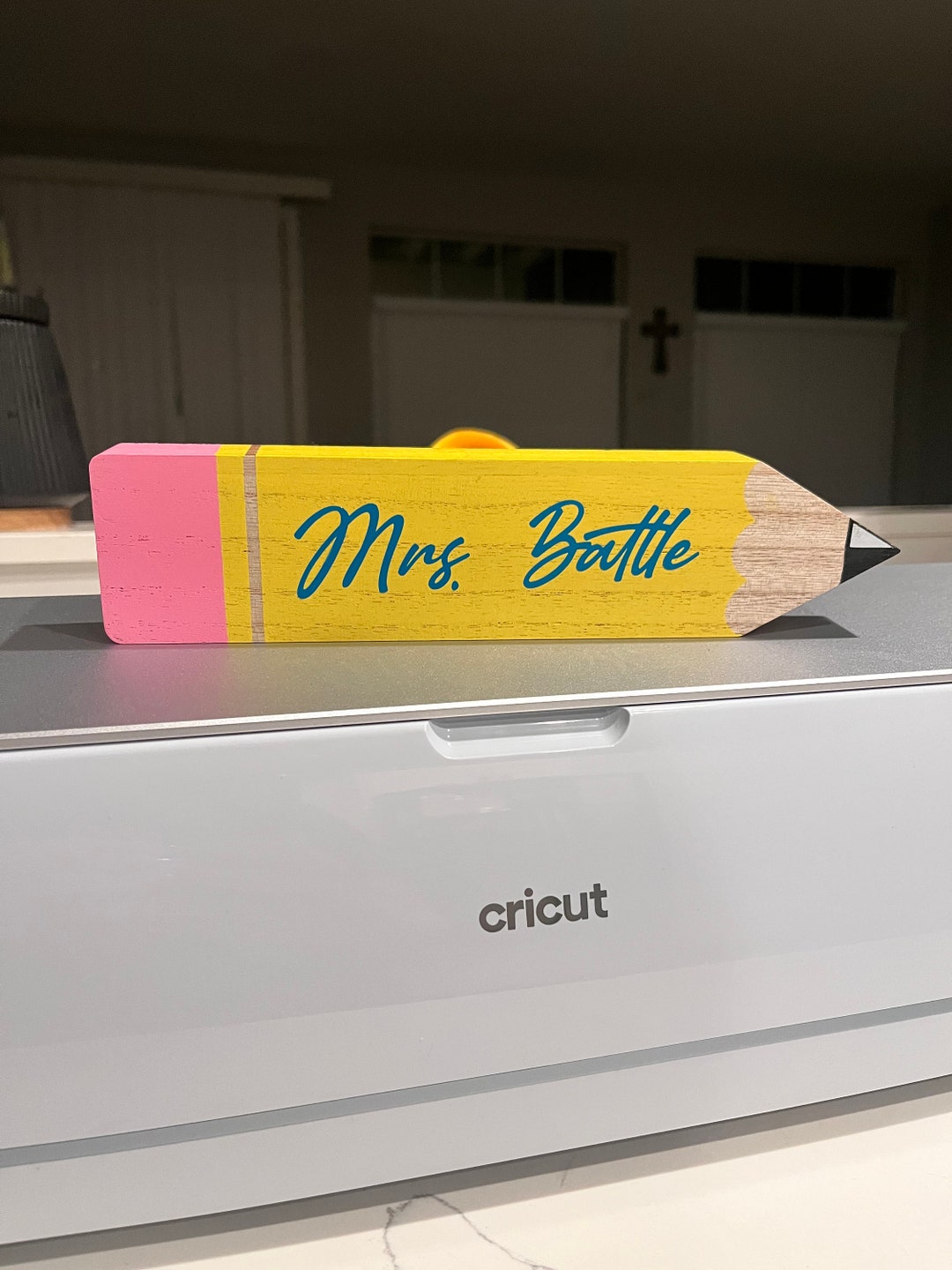 Personalized Wooden Pencil Name Plate Etsy